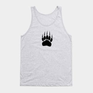 Shiny Black Bear Paw Print Tank Top